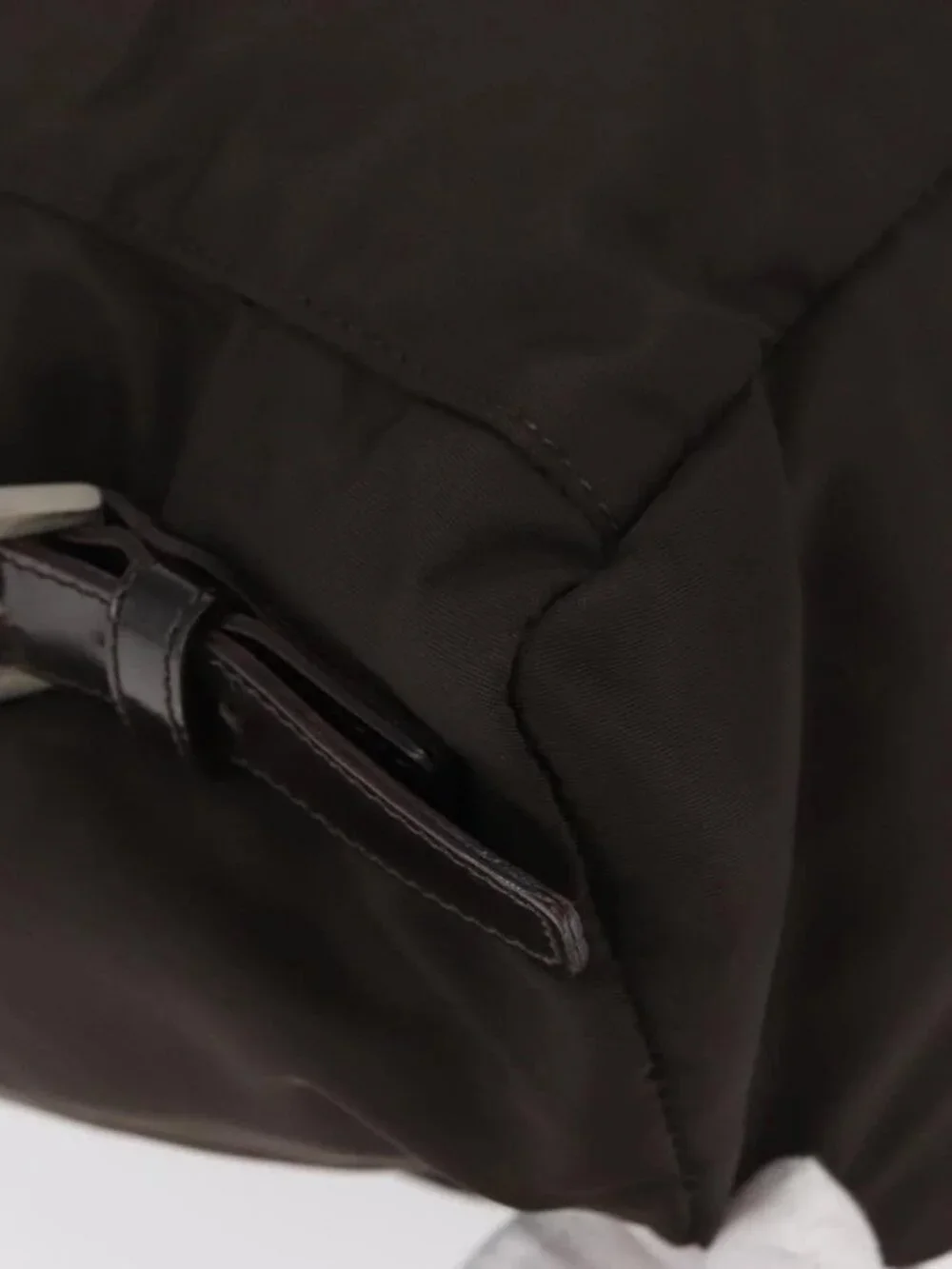 PRADA Backpack Nylon Brown Silver Auth